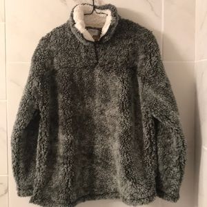 Green Sherpa pullover
